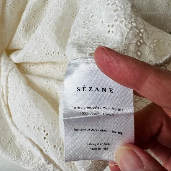 Sézane Cathy Blouse in Ecru - Picture 9 of 11